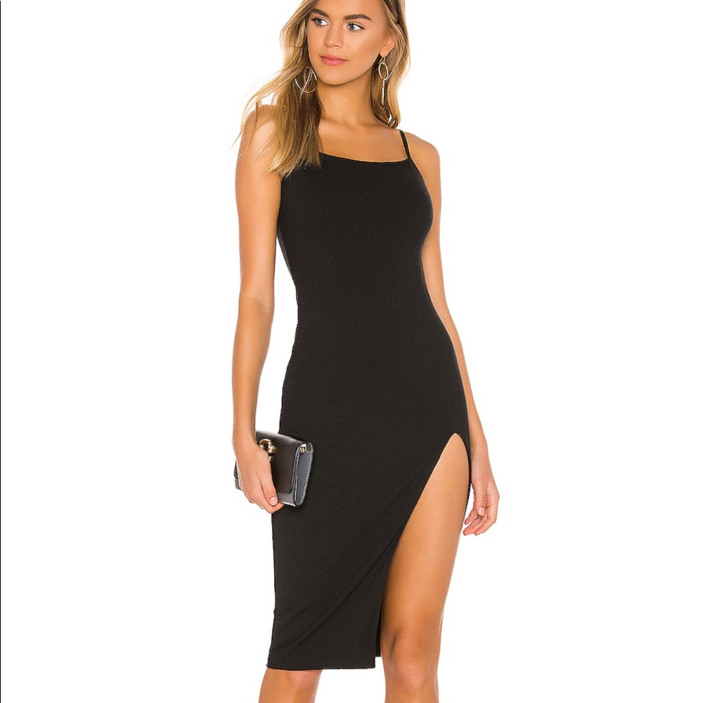 Superdown black ribbed knit dress. NWT